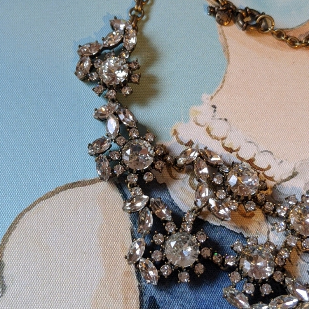 Euc J.Crew Statement Rhinestone Necklace - image 5